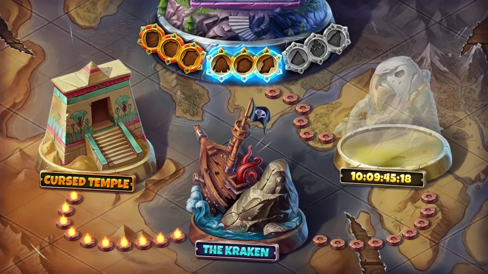 Mappa dei mondi di Pirots 5 nella demo: Cursed Temple e The Kraken sbloccati, terzo mondo con conto alla rovescia 10:09:45:18